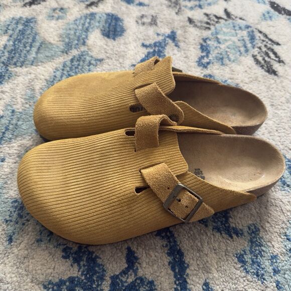 Birkenstock Boston Suede Embossed Corduroy Cork Brown Clog Men Size 10 NWOT main image 8